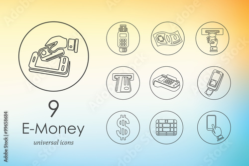Set of e-money icons
