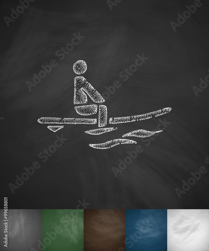 surfer in ocean icon. Hand drawn vector illustration