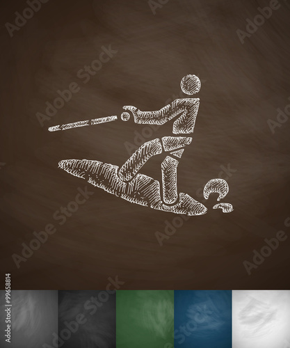 surfer icon. Hand drawn vector illustration