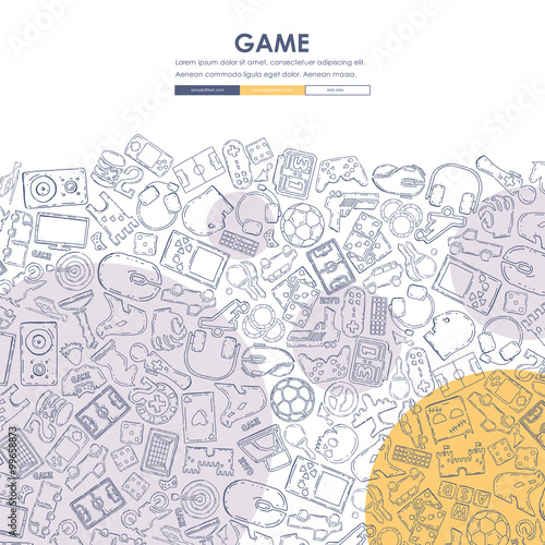 gaming Doodle Website Template Design