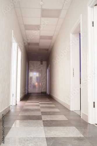 Empty corridor in fitness center