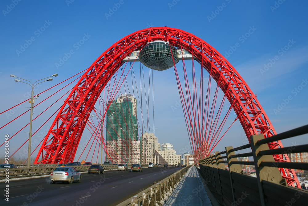 Fototapeta premium Moscow Zhivopisny Bridge winter