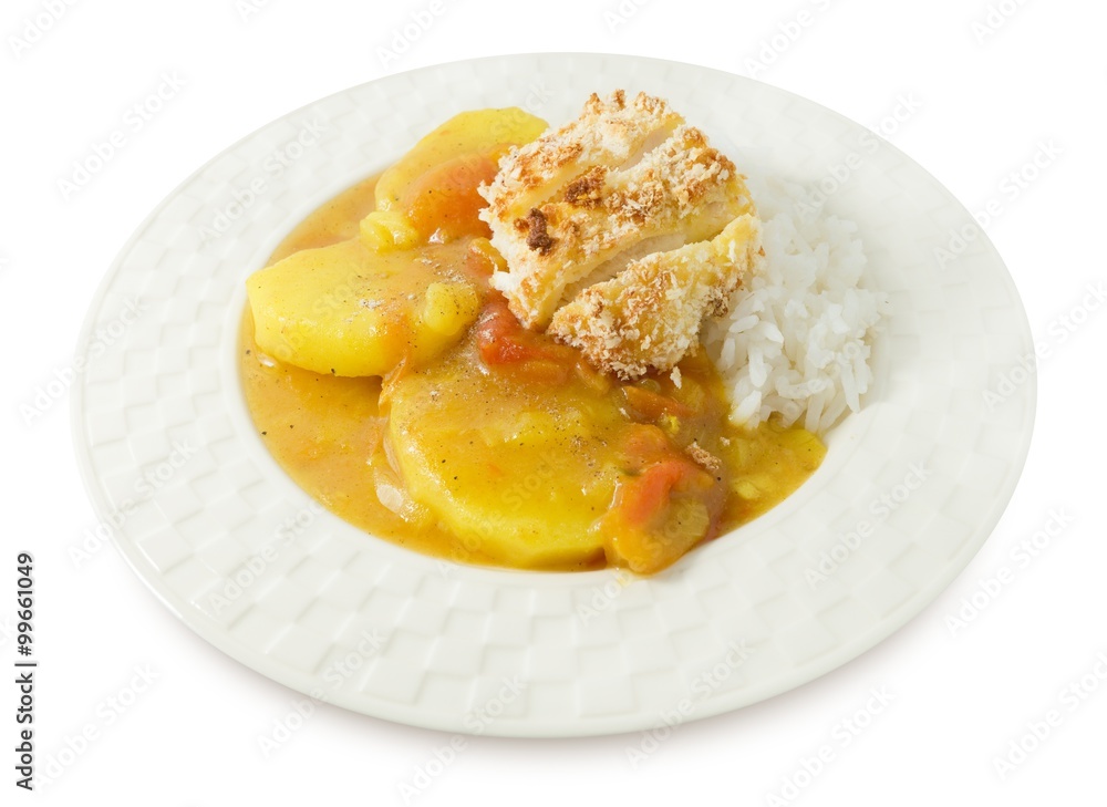 Japanese Curry and Tonkatsu with Steamed Rice Japanese Curry and Tonkatsu with Steamed Rice