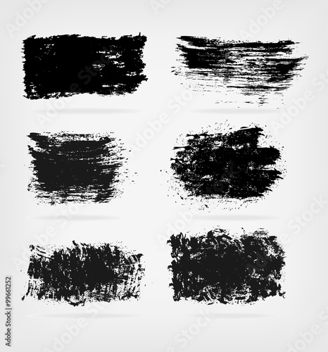 Set of black grunge shapes. Vector, eps10.
