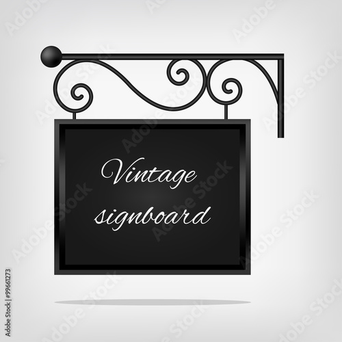 Black vintage signboard. Vector illustration, EPS10.