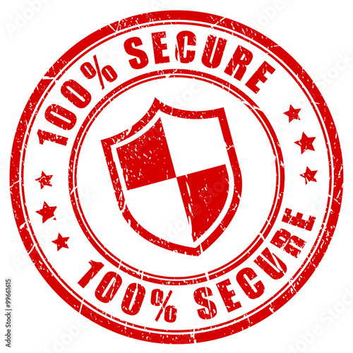100 secure rubber vector stamp