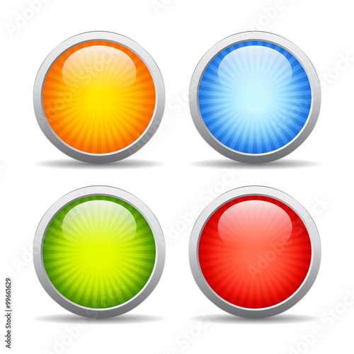 Glass web buttons set