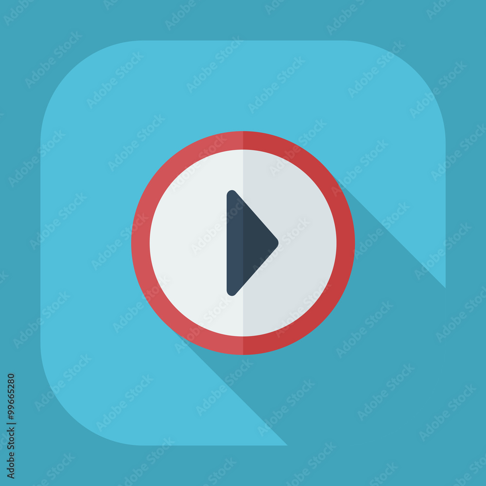 Flat modern design with shadow icons play Flat modern design with shadow icons play