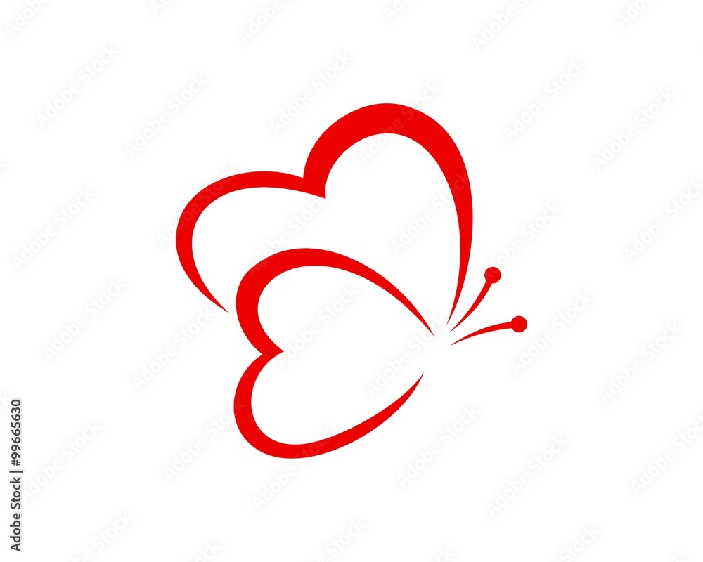 Love Butterfly Logo Stock Vector | Adobe Stock