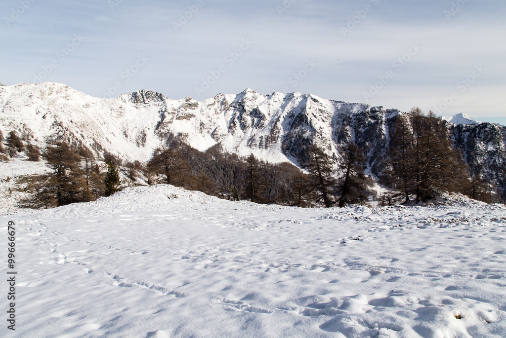 Paesaggio Alta montagna - inverno - val d'aosta - italia