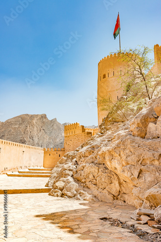 Nakhal Fort in Al Batinah Region, Oman. It is located about 120 km to the west of Muscat, the capital of Oman and is known as Qal'a Nakhal or Husn Al Heem. photo