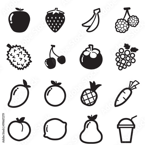Fruit icons Vector symbol illustration