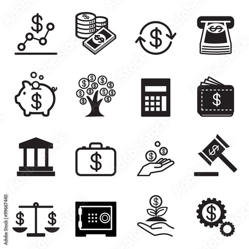 Business and finance icons Set