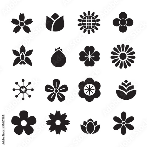 silhouette Flower icons