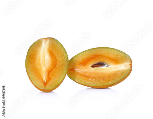 sapodilla fruits on white background