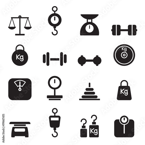 Weight icon set