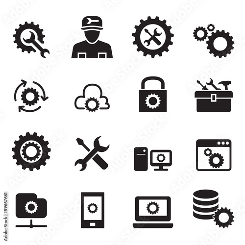 Setting, configuration, Set up, Repair , Tuning icon set