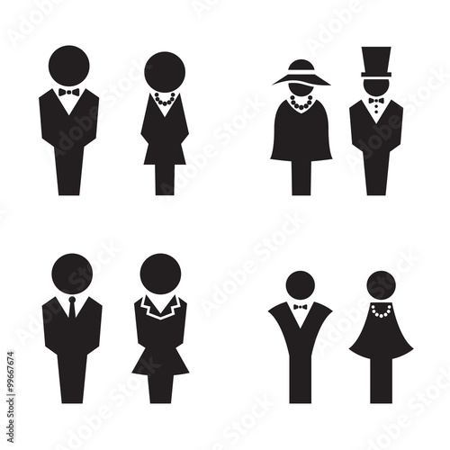 Silhouette WC, Restroom, toilet, icons set