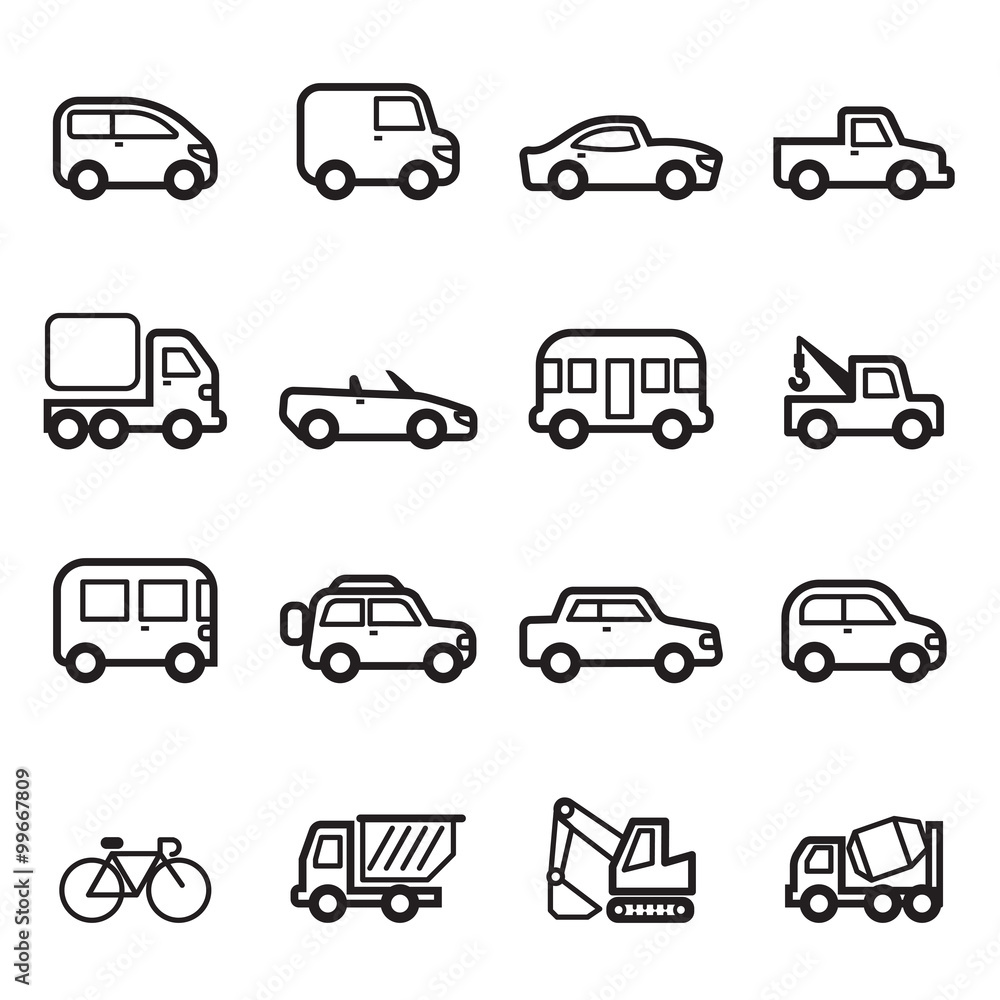 Car icons  Collection set