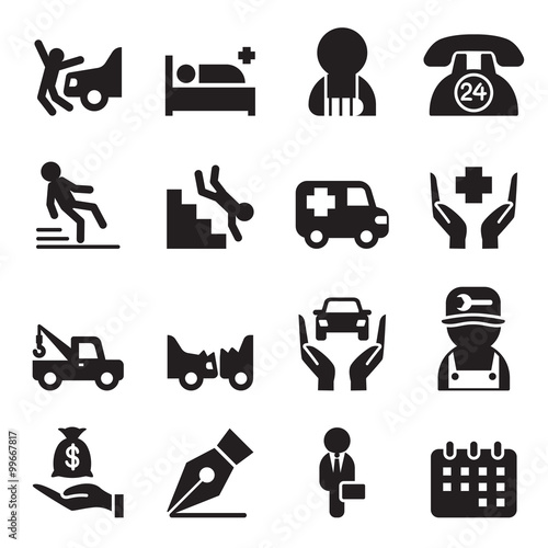 Insurance icons set