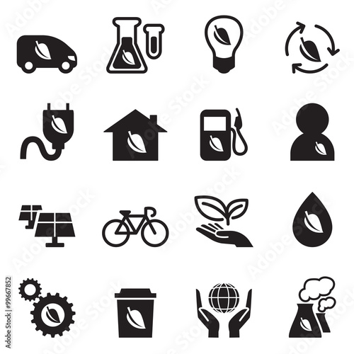 Ecology & save the world icons set