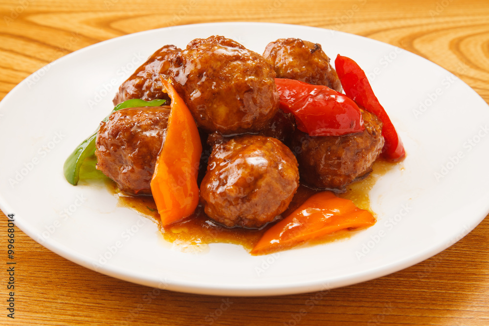 肉団子とピーマンの炒め物 肉団子とピーマンの炒め物