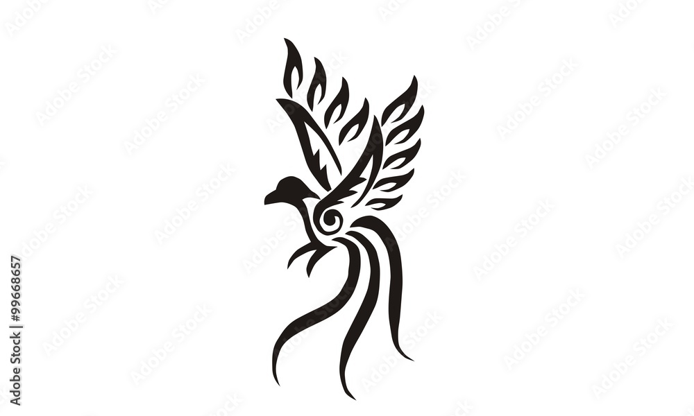  tribal bird of paradise tatto design