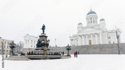 St. Nicholas Cathedral in Helsinki in winter