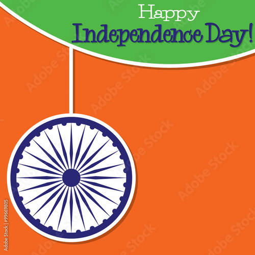 Bright string Indian Independence Day card in vector format. 