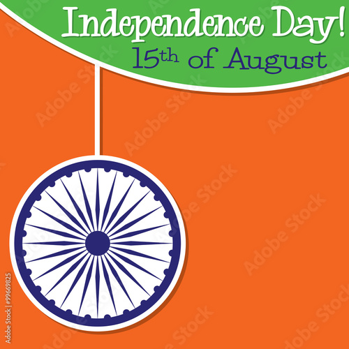 Bright string Indian Independence Day card in vector format. 