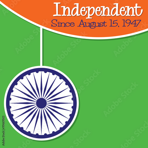 Bright string Indian Independence Day card in vector format. 