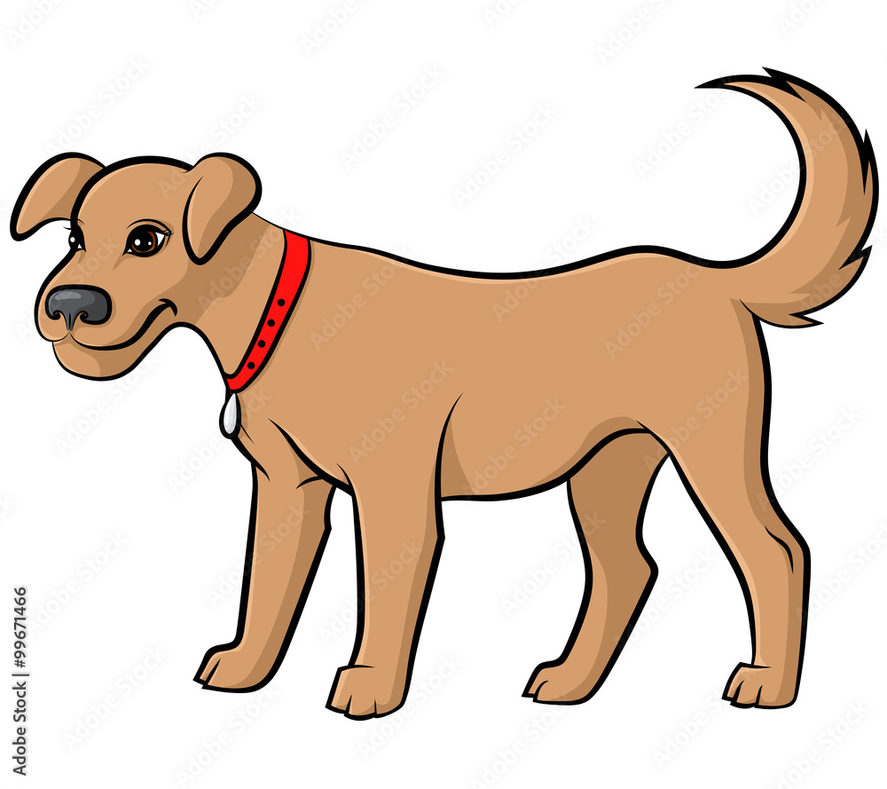 Cartoon cute pale dog Cartoon cute pale dog