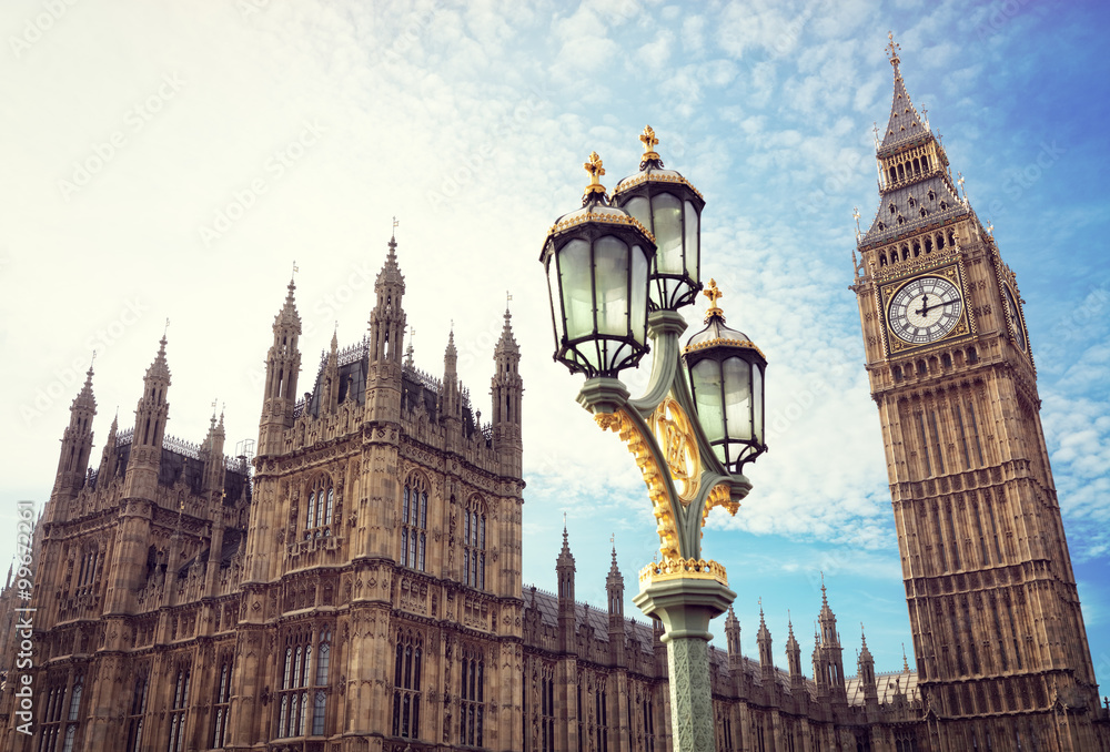 Fototapeta premium Big Ben i domy parlamentu w Londynie