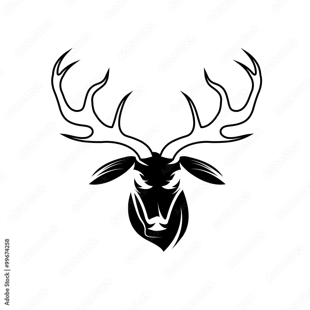 deer head vector design template