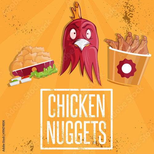 chicken time fast food vector illustration