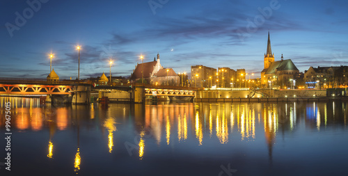 Night panorama of Old Town in Szczecin (Stettin) City © Mike Mareen