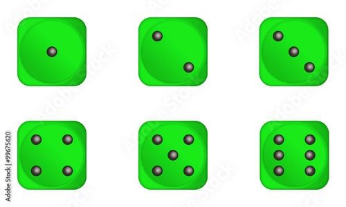 Dés de couleur verte claire