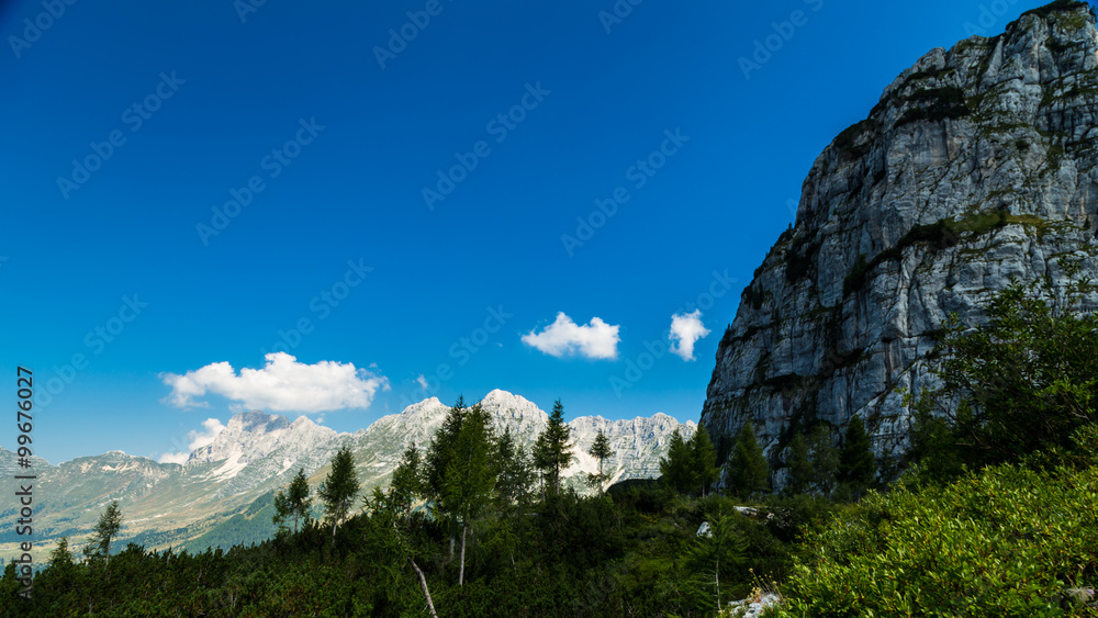 mountain peak in a summer day