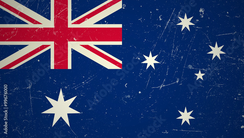 Australian flag with grunge texture.