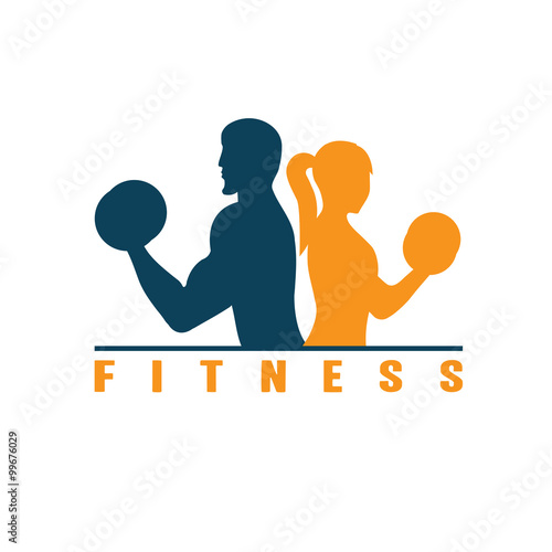 man and woman of fitness silhouette character vector illustratio