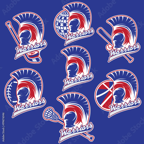spartan warrior as emblem of sports teams