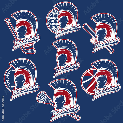 spartan warrior as emblem of sports teams