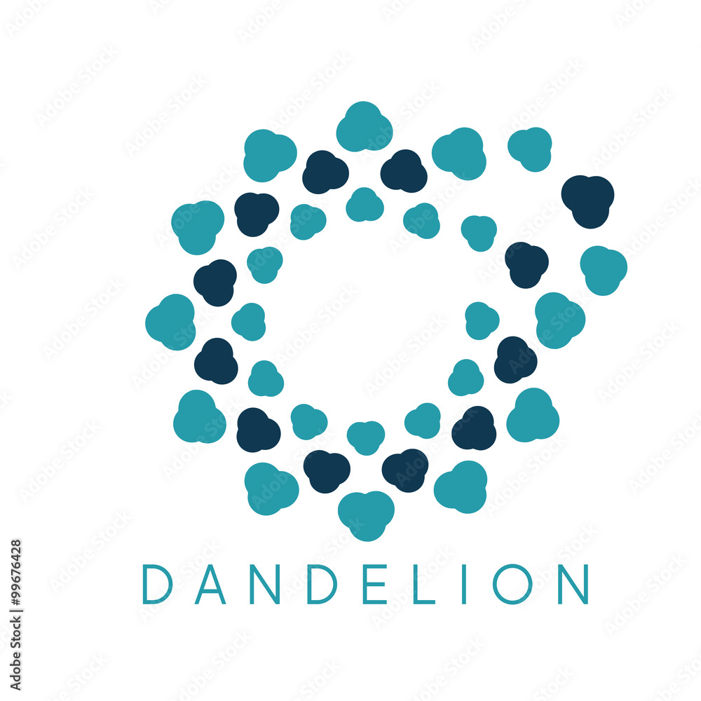 Illustration of concept cloud dandelion. Vector logo Illustration of concept cloud dandelion. Vector logo