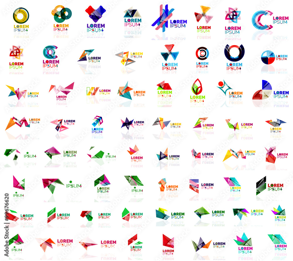 Fototapeta premium Mega set of geometrical abstract logos