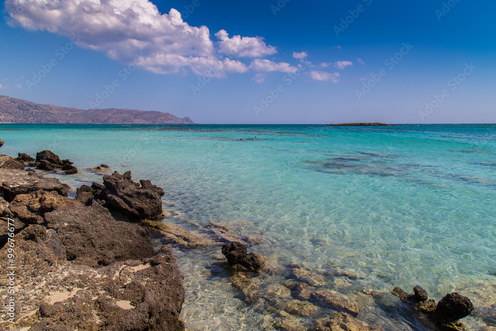 A beautiful beach on a Greek island in summer