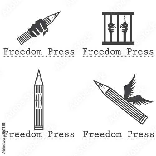 freedom press concept vector design template