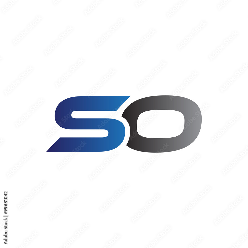 Simple Modern letters Initial Logo so Simple Modern letters Initial Logo so