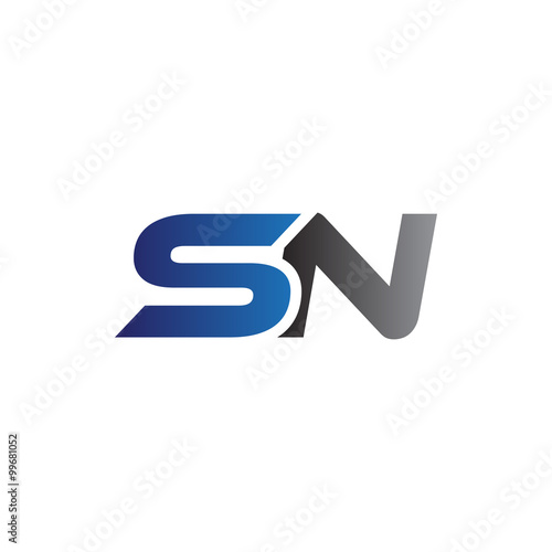 Simple Modern letters Initial Logo sn