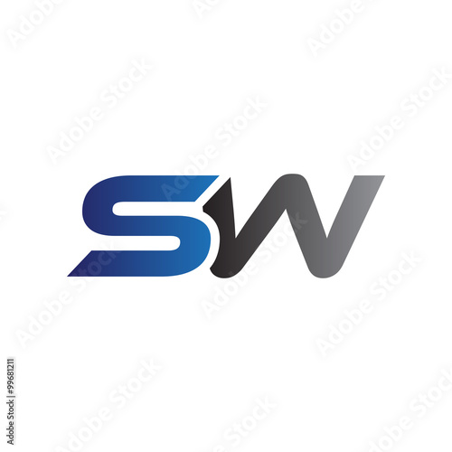Simple Modern letters Initial Logo sw
