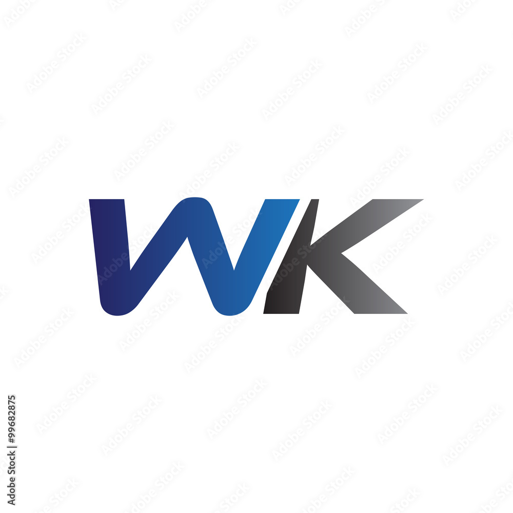 Simple Modern letters Initial Logo wk Simple Modern letters Initial Logo wk